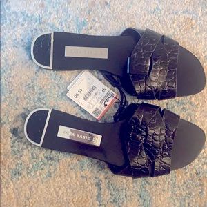 New with tags! Zara leather sandals, 7